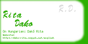 rita dako business card