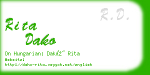 rita dako business card